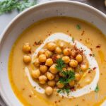 creamy zucchini soup with chickpeas