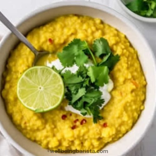 red split lentils dhal and rice