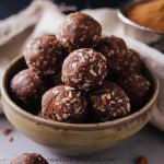 cocoa almond flour energy balls with dates and peanut butter