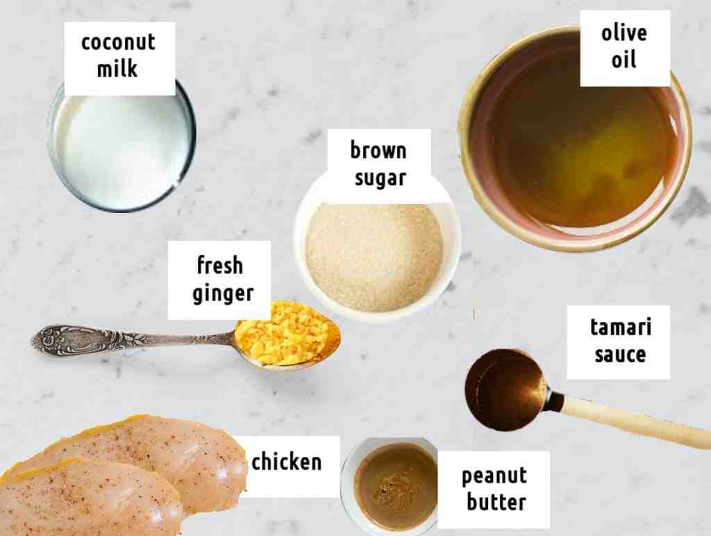 Satay Chicken On Skewers Ingredients