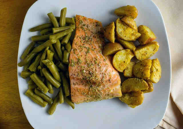 Air Fried Salmon and Potatoes