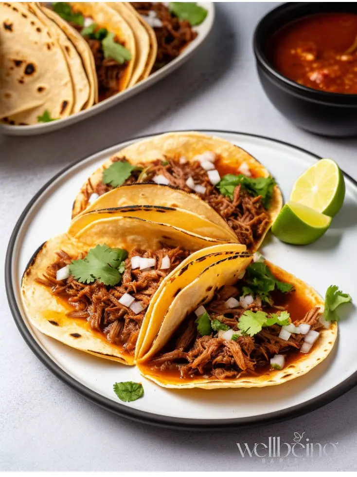 serving birria de res tacos