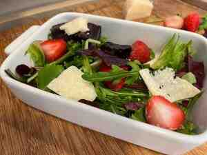Tricolore Salad with Parmesan Shaving and Balsamic Vinegar