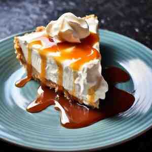 ice cream pie with caramel topping