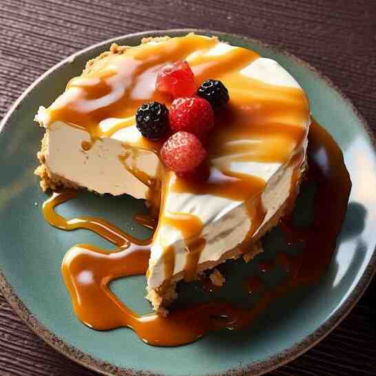 ice cream pie with caramel topping