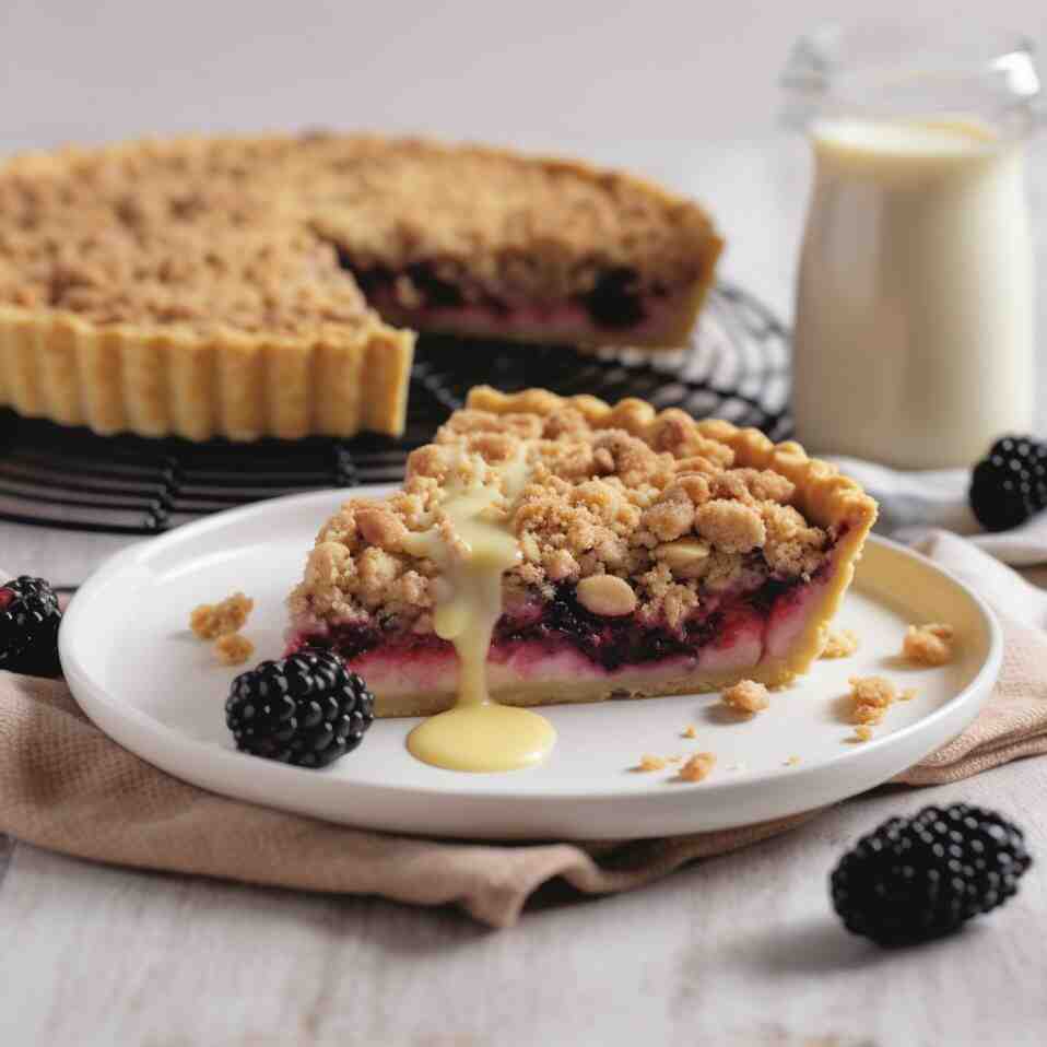 blackberry and apple crumble tart