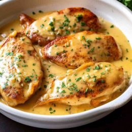 creamy chicken cutlets with dijon mustard