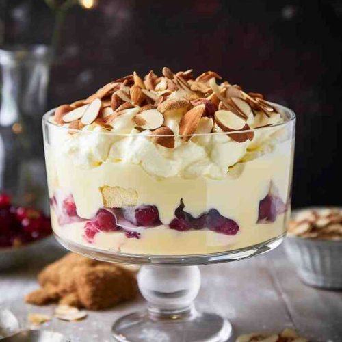Mary Berry Pear Trifle recipe with custard and fruit