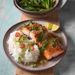 Jamie Oliver miso salmon with grean tea