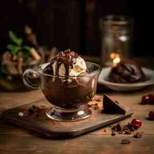 chocolate mousse with ice cream