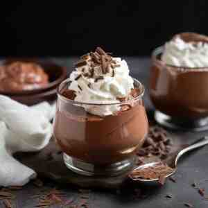 chocolate mousee with whipped cream