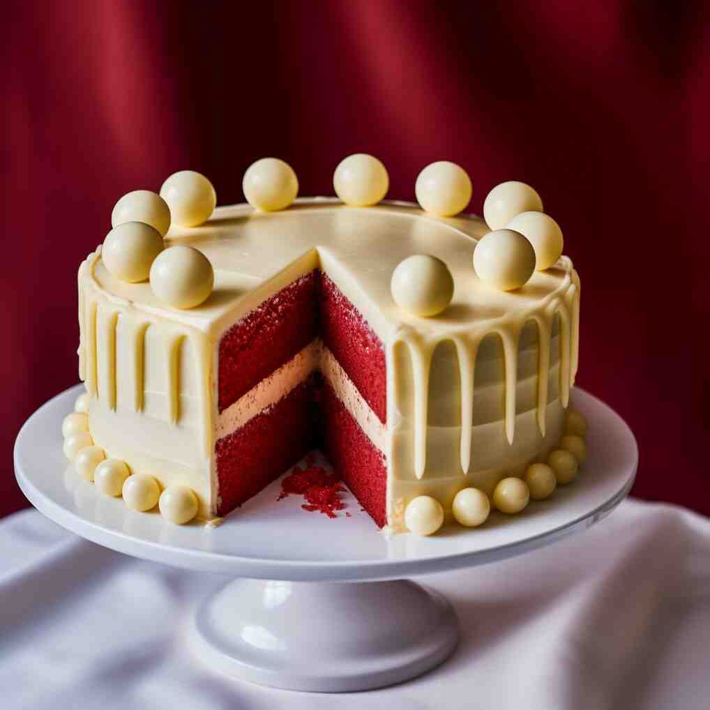 Mary Berry Red Velvet Cake with buttercream topping and White Chocolate Truffles 