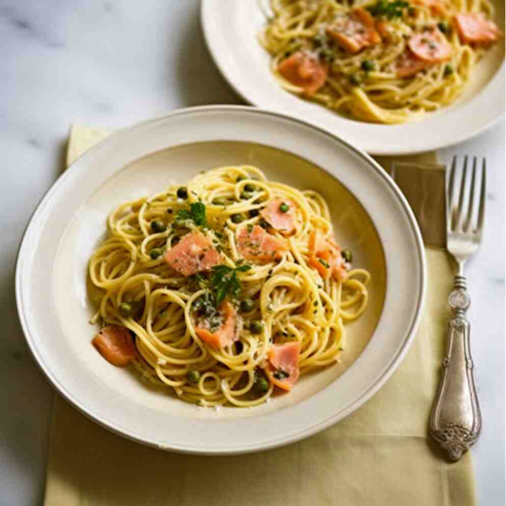 salmon linguine