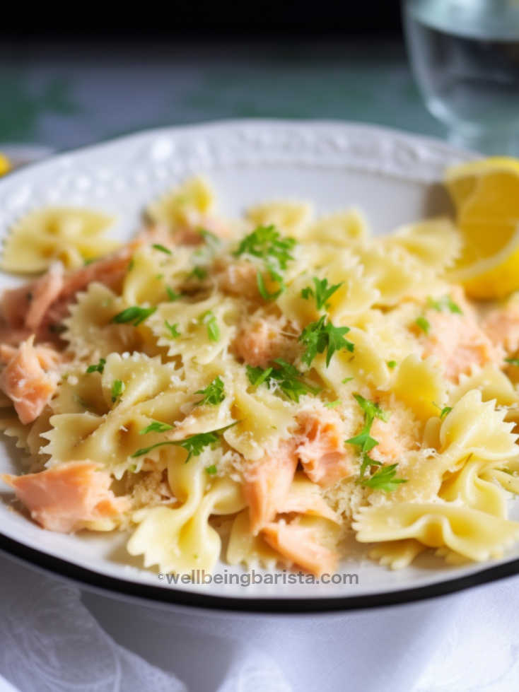 smoked salmon pasta with lemon zest and