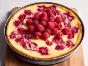 Jamie Oliver Baked Cheesecake with topped Raspberries
