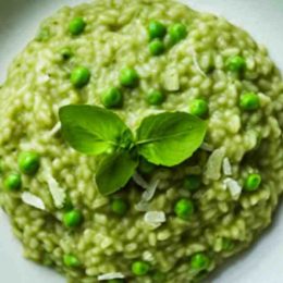 pea and feta risotto