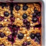 papaya, nuts, blueberries oatmeal bake