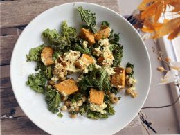 roasted kale potato salad with chickpeas