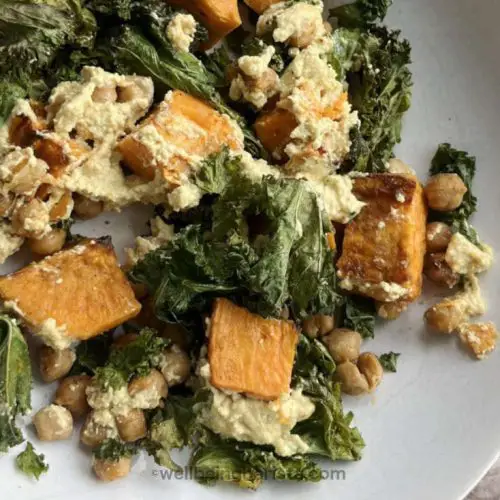 roasted kale potato salad with chickpeas