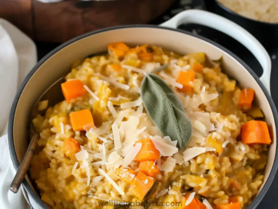 Baked Butternut Squash Farro Risotto