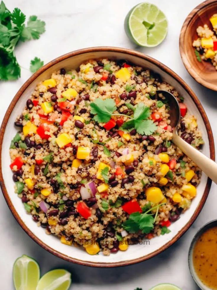 quinoa, corn, black bean and mango salad