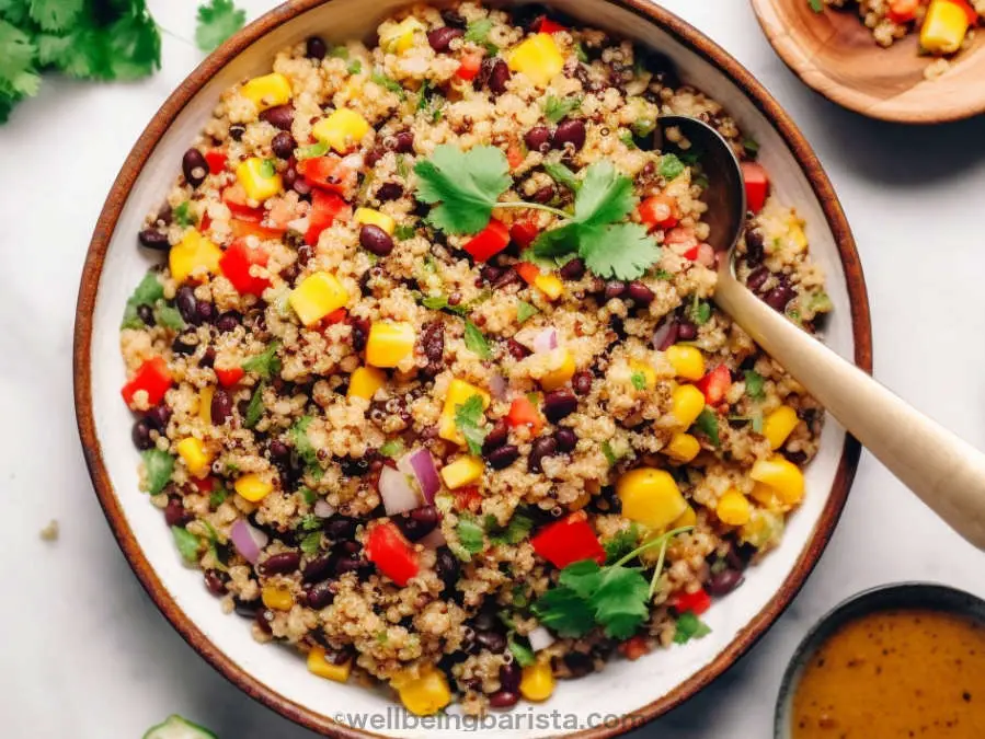 quinoa, corn, black bean and mango salad