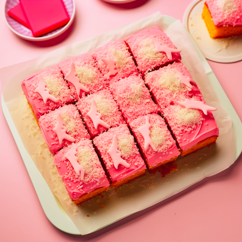 tottenham cake with pink icing and sprinkles