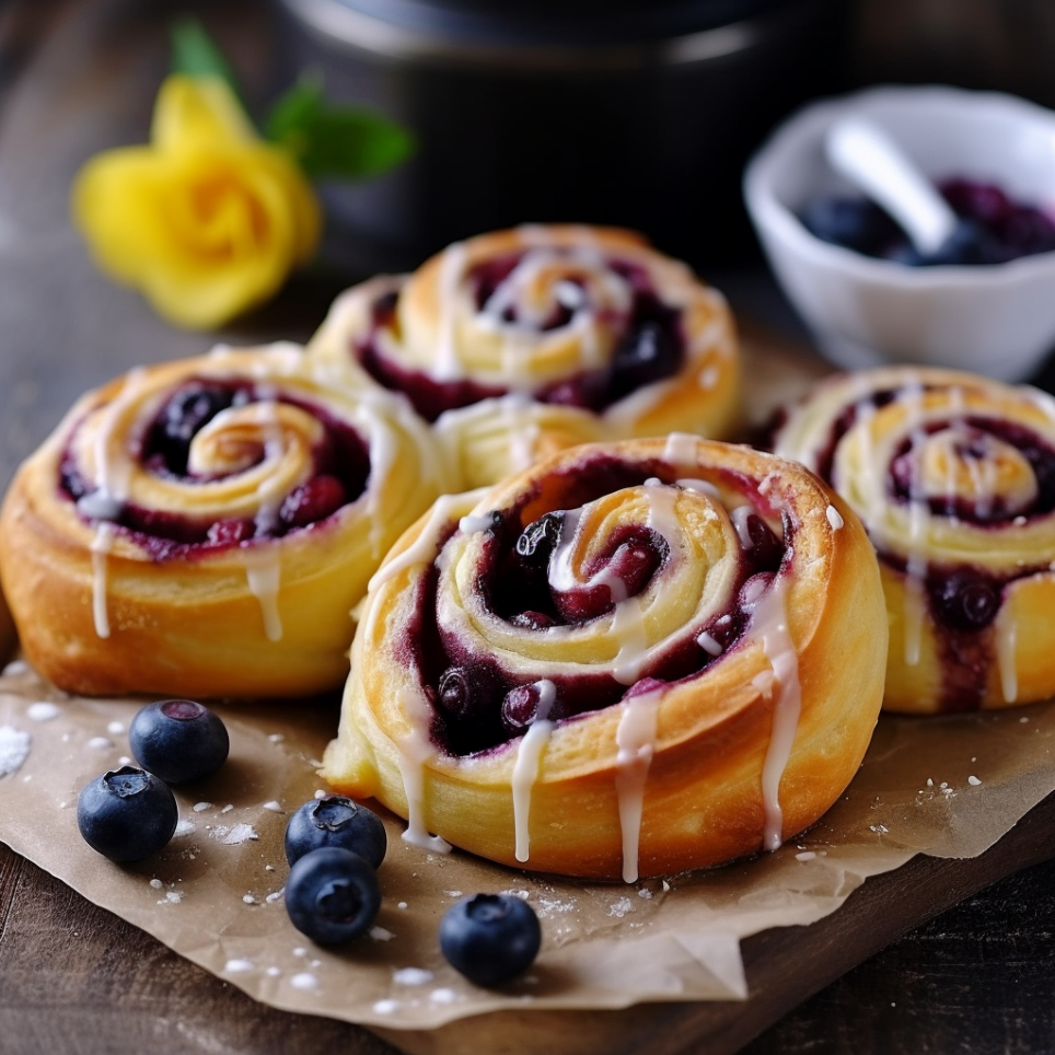 Homemade Blueberry Cinnamon Rolls