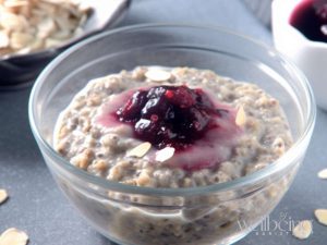 Quinoa Protein Porridge With Blueberry Coulis