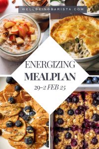 Energizing Mealplan 29th January to 2nd February