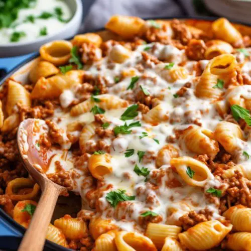 kiymali makarna ground beef with yoghurt turkish pasta which conchiglie instead of manti