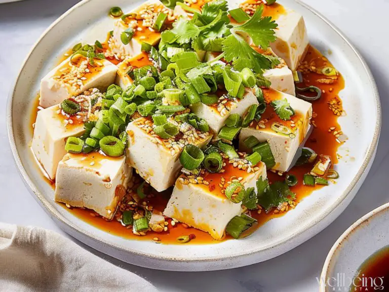 Korean Marinated Silken Tofu with Sesame Seeds and Soy Sauce Marinate