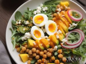 arugula mango goat cheese chickpea salad