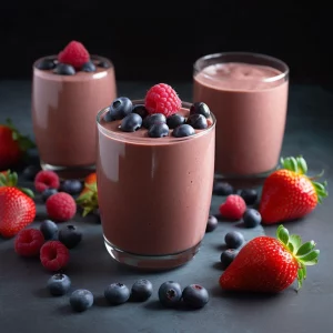 chocolate green berry power smoothie