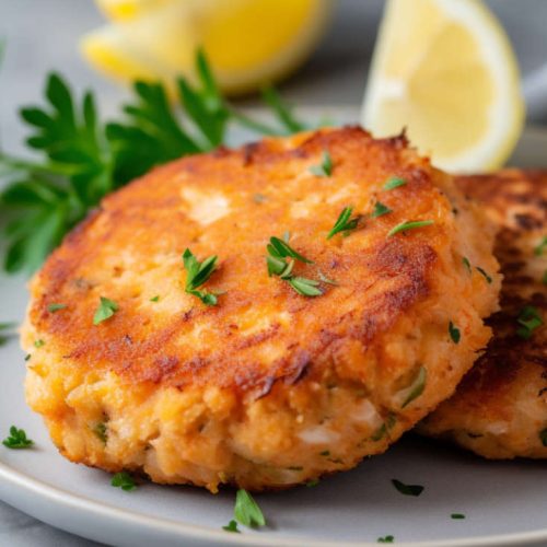 low carb salmon cakes with almonds