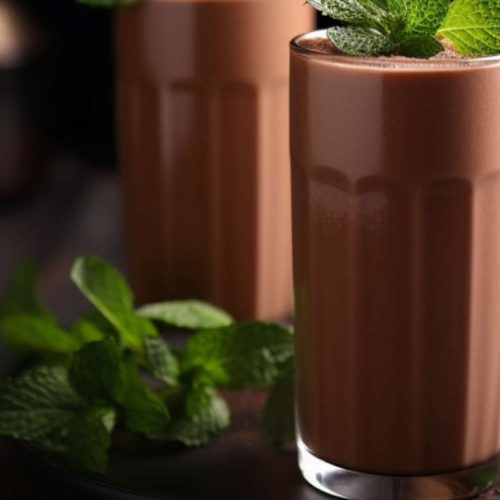 Mint chocolate protein smoothie