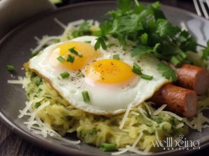 sausage sauerkraut and egg breakfast