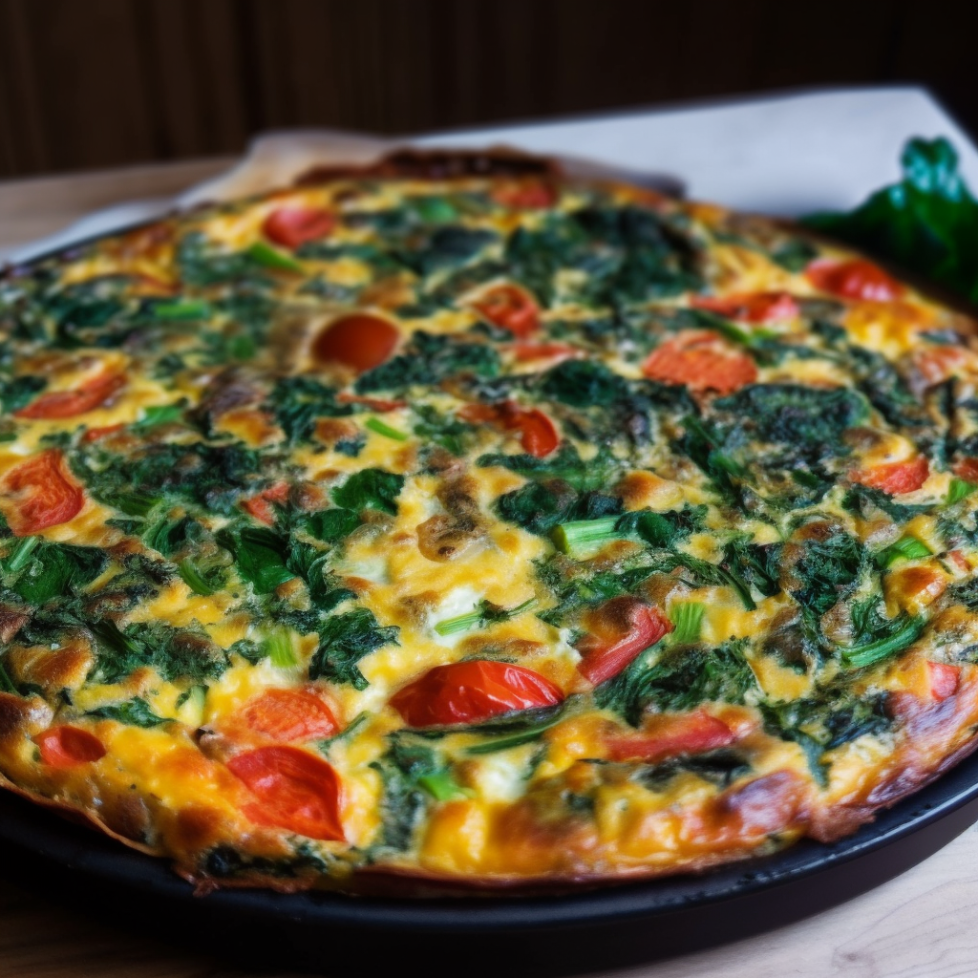 superfood frittata with broccoli, courgette and red peppers