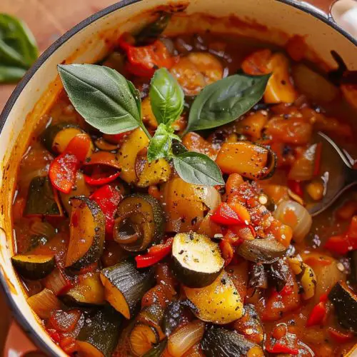 Ratatouille Mediterranean Salad with Zucchini and Tomatoes