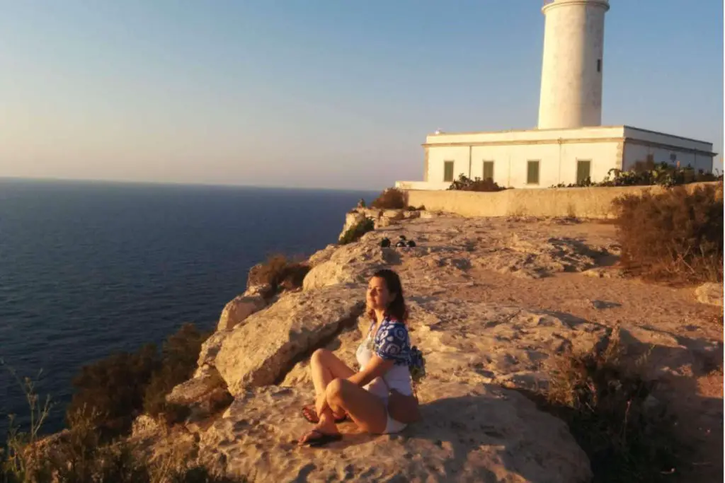 At Far de la Mola in Formentera looking at the sea.
