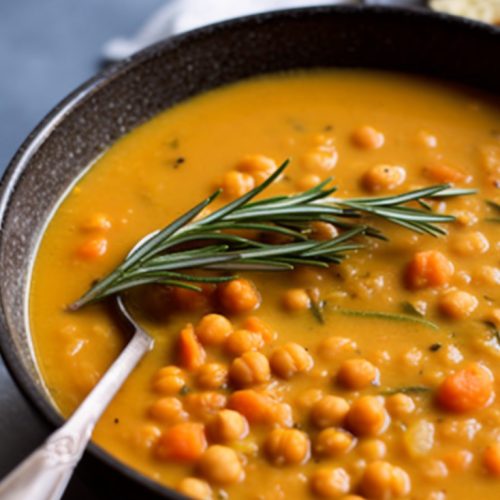Tuscan chickpea soup with carrots and rosemary