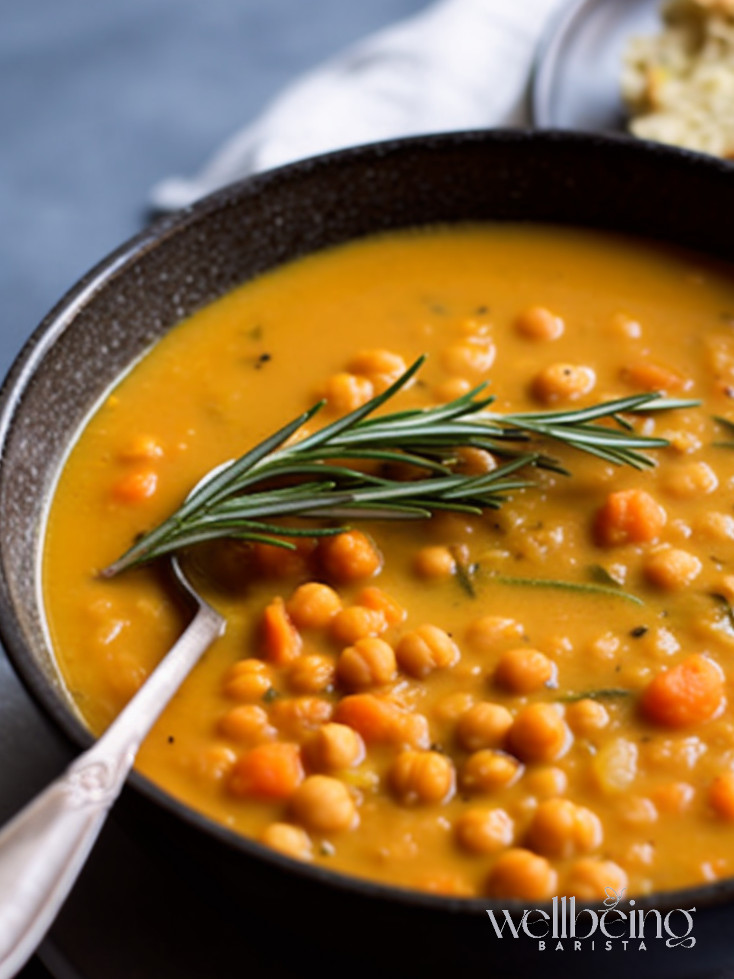 Tuscan chickpea soup with carrots and rosemary