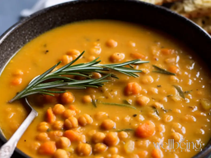 Tuscan chickpea soup with carrots and rosemary