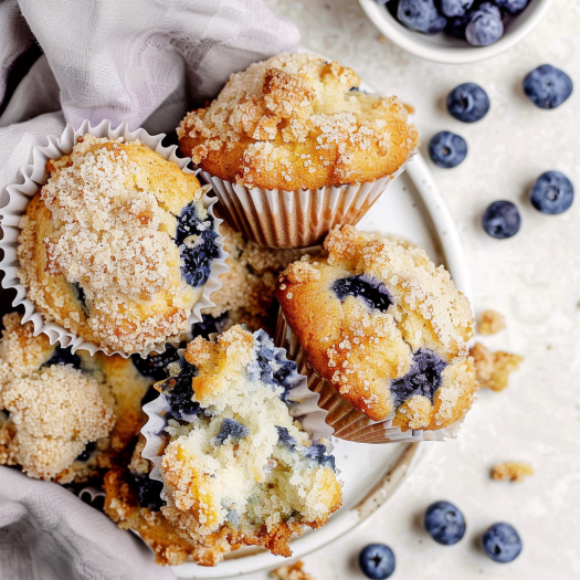 Bakery Style Blueberry Muffins